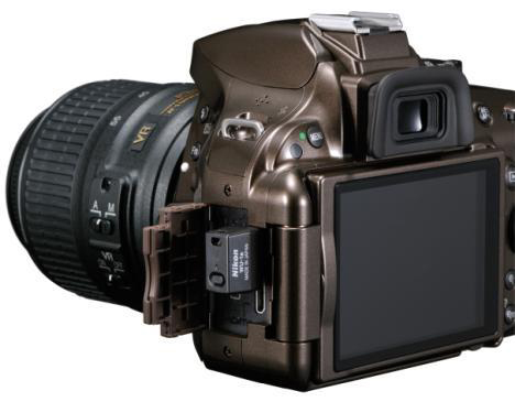 A rear view of the Nikon D5200 with Wifi Adapter